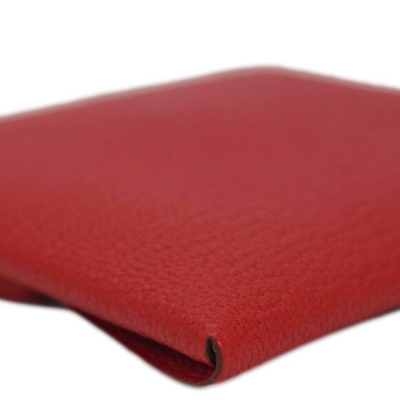 Hermes  Calvi Leather Card Holder Red - Picture 8 of 15